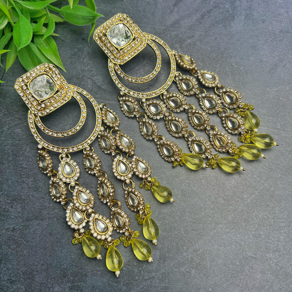 Long Kundan Earrings