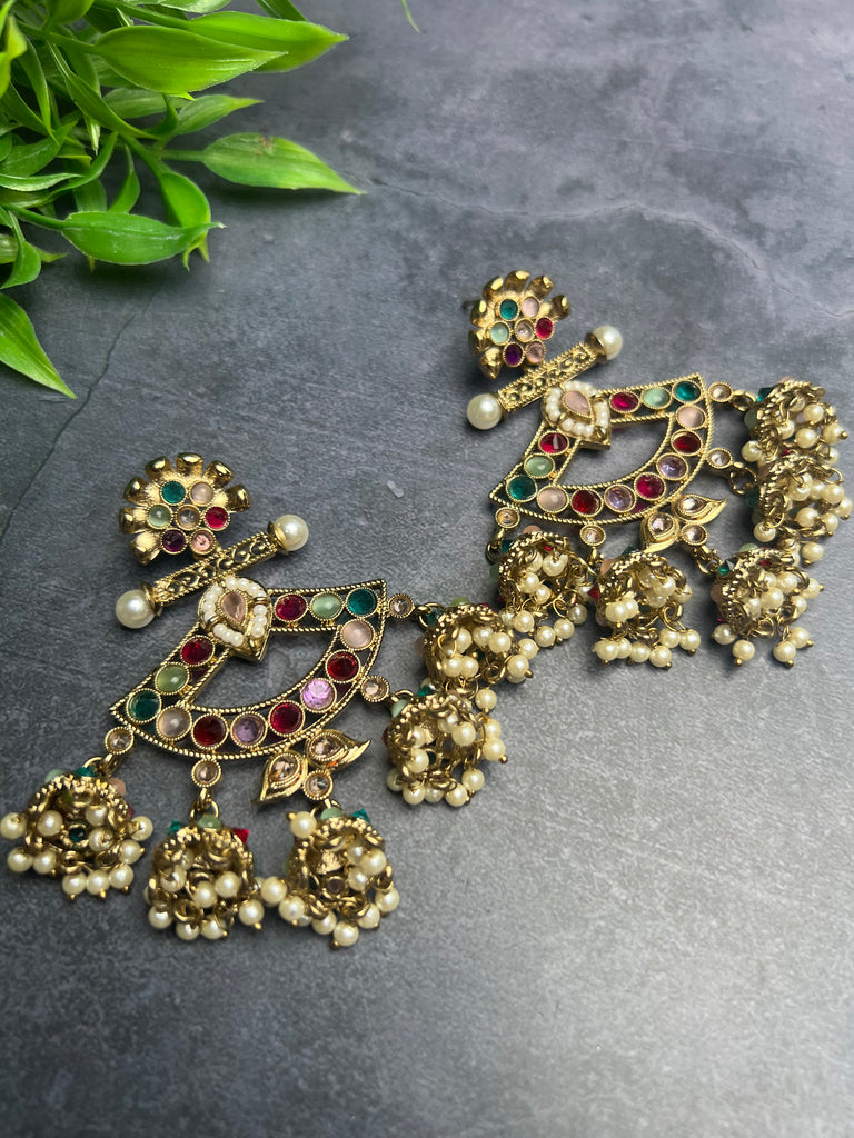 Statement Chandbali Polki Earrings