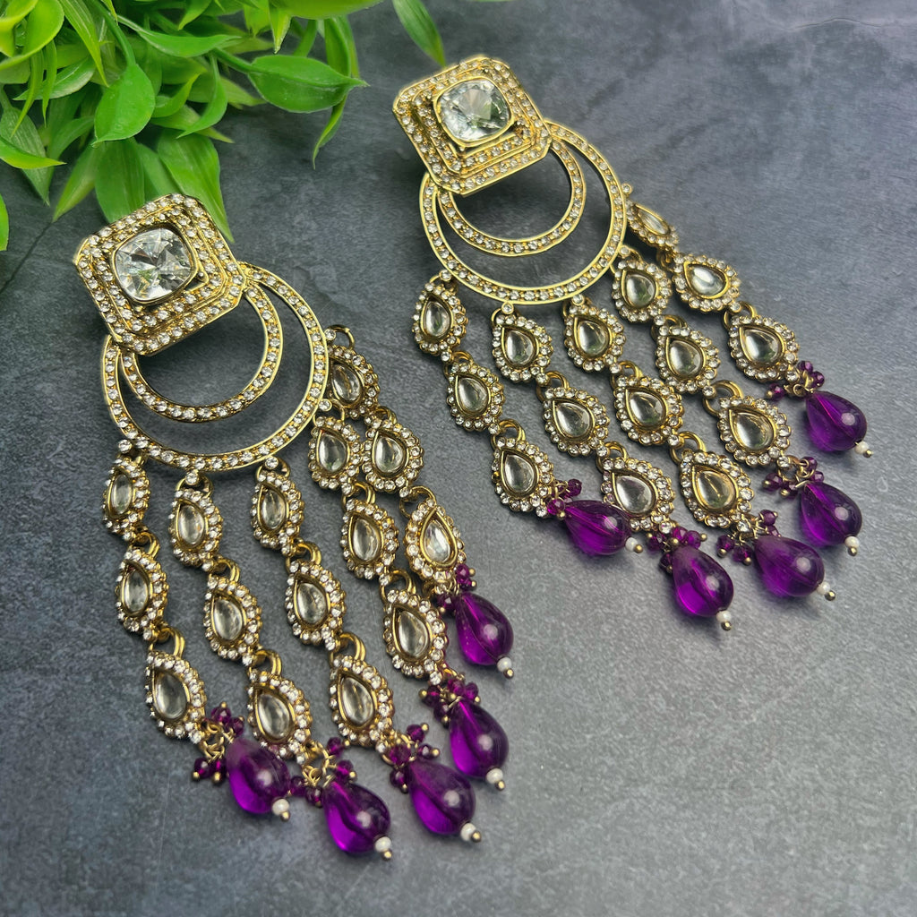 Long Kundan Earrings