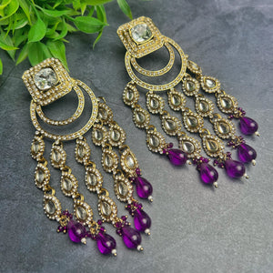 Long Kundan Earrings
