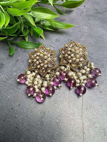 Image of Polki Star Studs- Various Colours