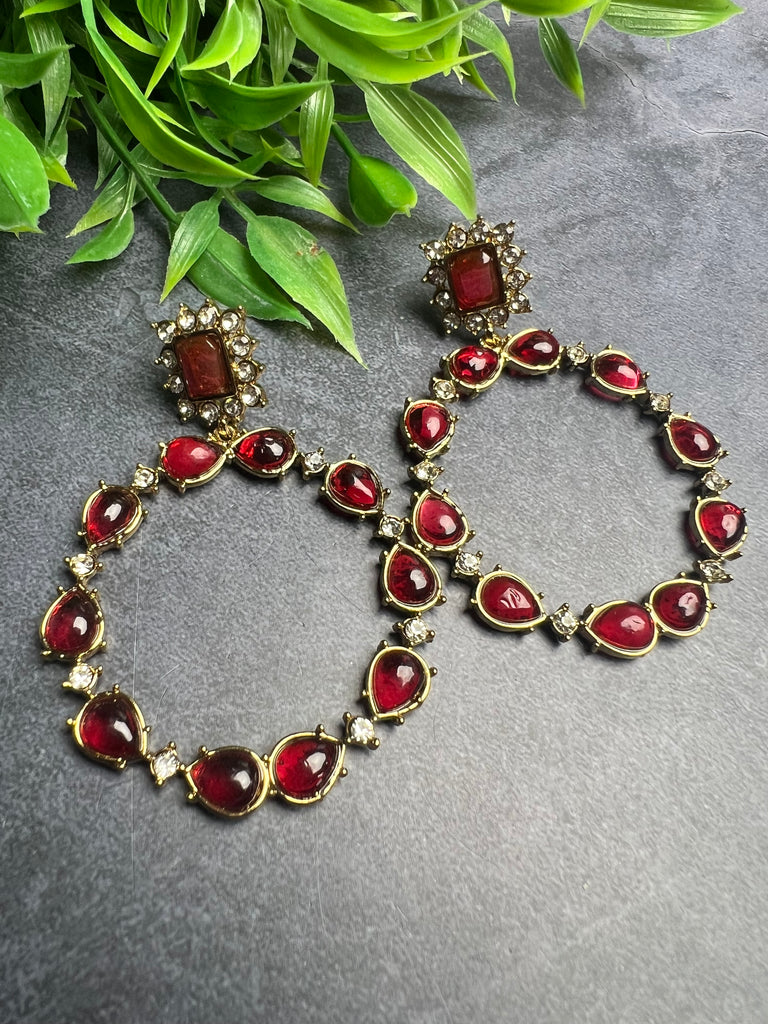 Hoop Style Polki Earrings
