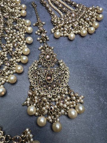 Image of Champagne Gold Bridal Choker Set