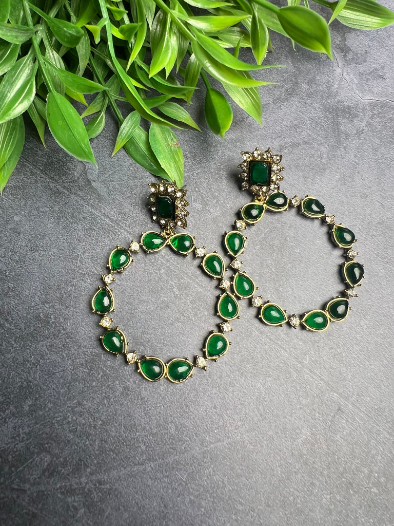 Hoop Style Polki Earrings