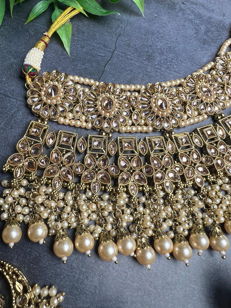 Champagne Gold Bridal Choker Set