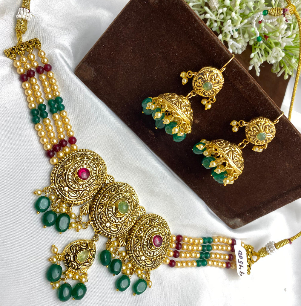 Gold Toned Choker Set