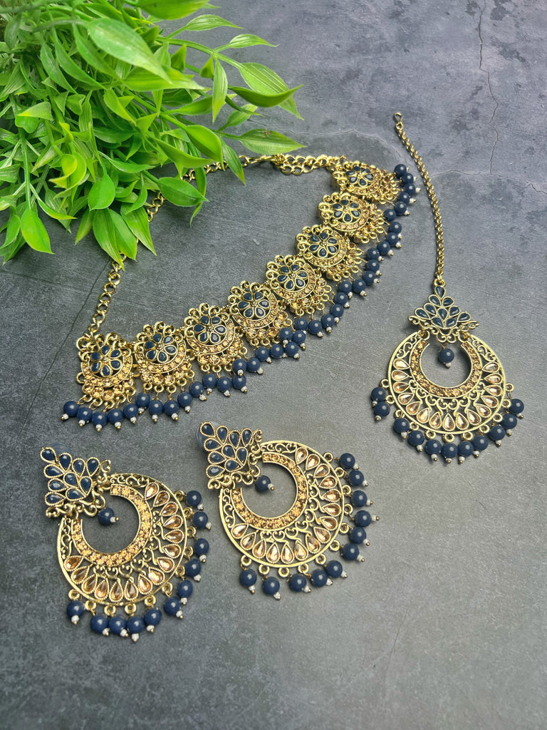 Lightweight Polki Choker Set - 3 Colours