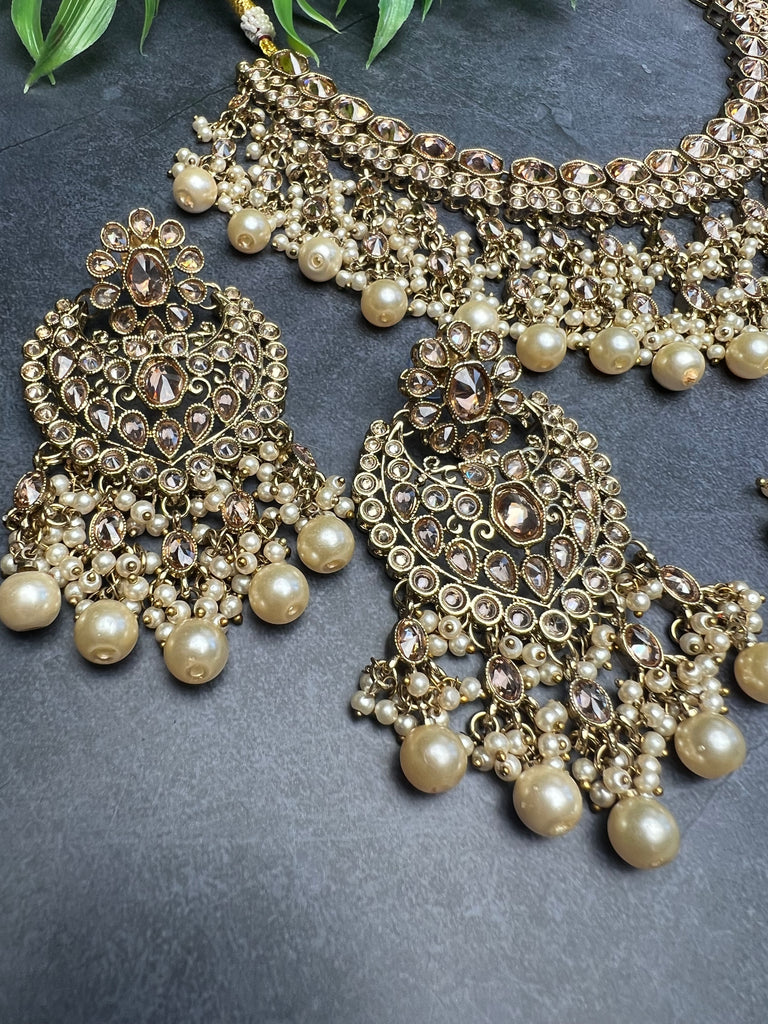 Champagne Gold Bridal Choker Set
