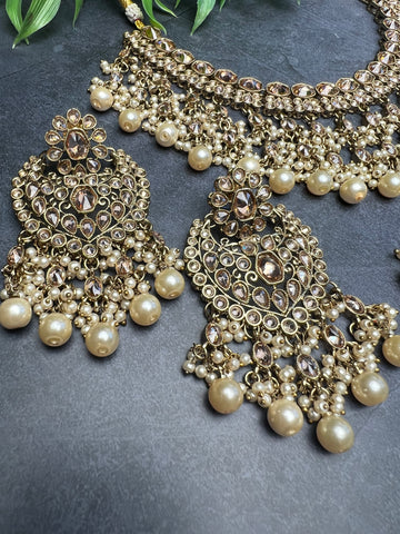Image of Champagne Gold Bridal Choker Set