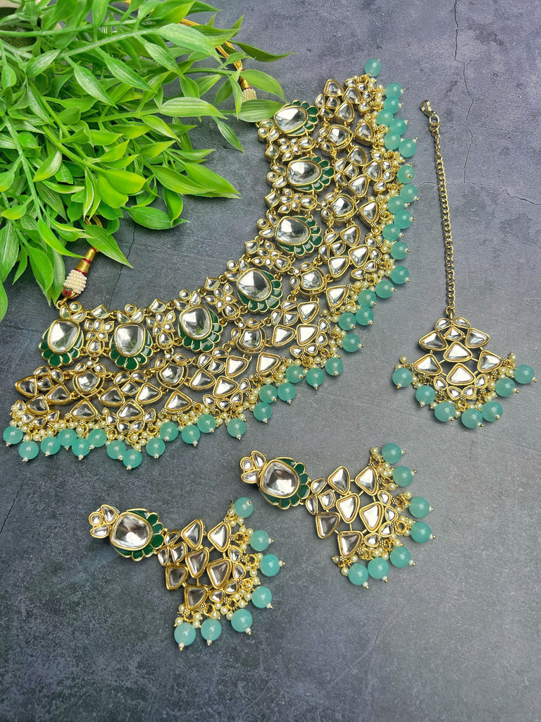 Oversized Kundan Choker Set - 2 Colours
