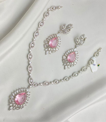 Image of Baby Pink American Diamond Set