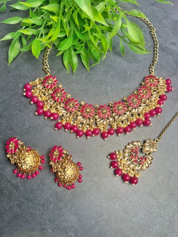 Image of Lightweight Polki Choker Set - 3 Colours