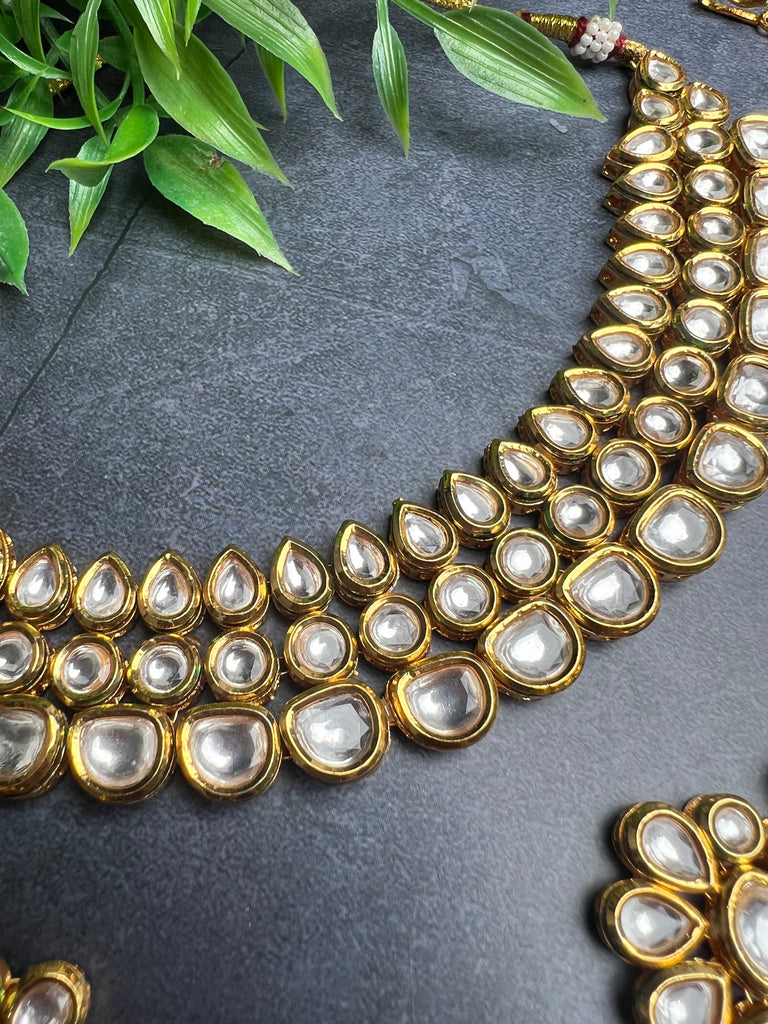 3 Line Kundan Choker Set