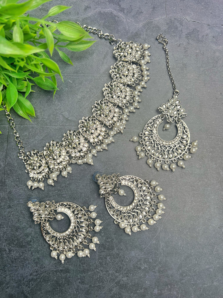 Lightweight Polki Choker Set - 3 Colours