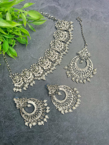 Image of Lightweight Polki Choker Set - 3 Colours