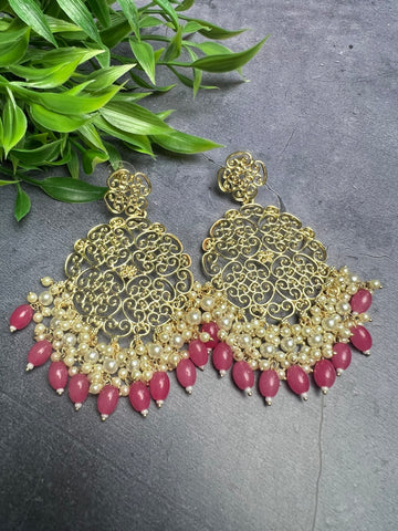 Image of Pink Intricate Earrings