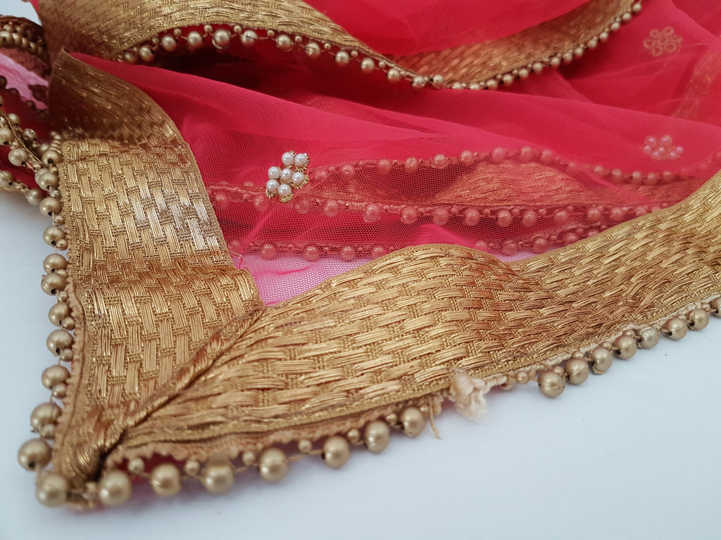 Coral Net Dupatta - Clearance