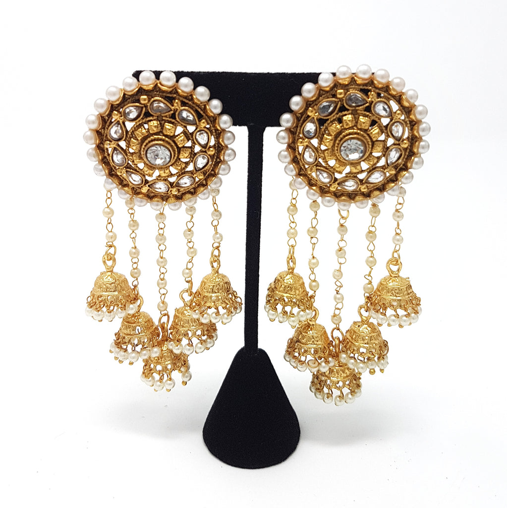 Raindrop Polki Chandelier Earrings
