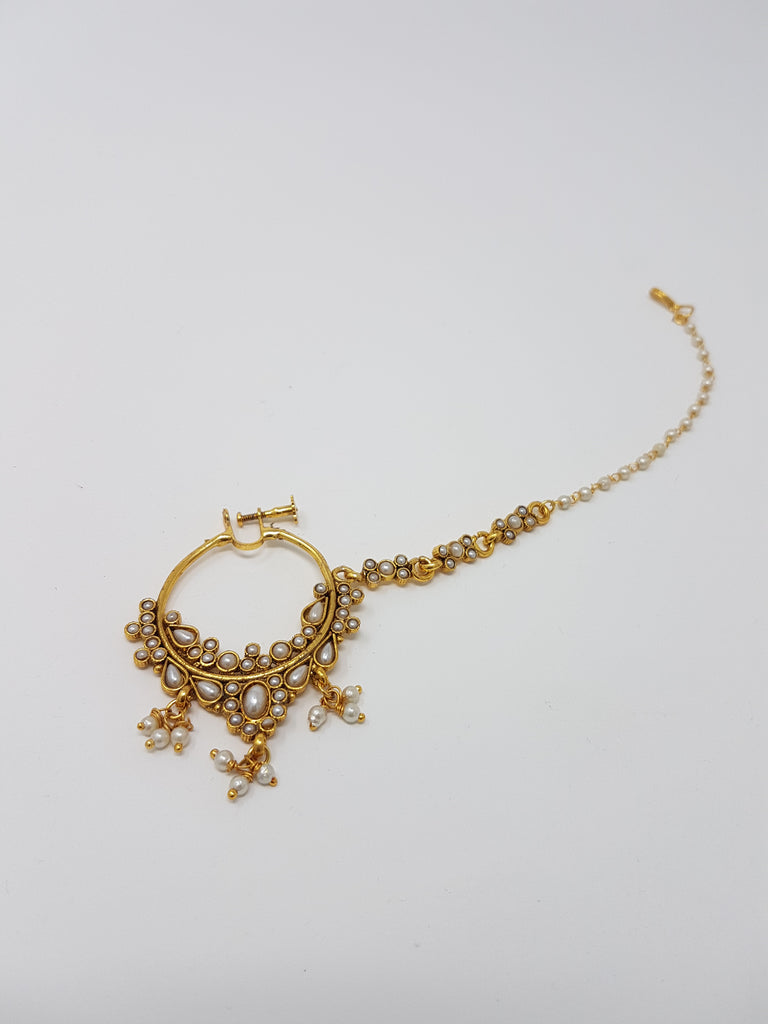 Intricate Moti Clip-on Nath