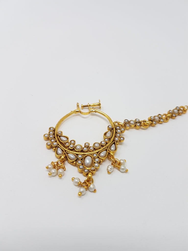 Intricate Moti Clip-on Nath