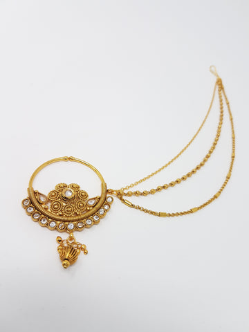 Image of Floral 3 Layered Chain Polki Nath