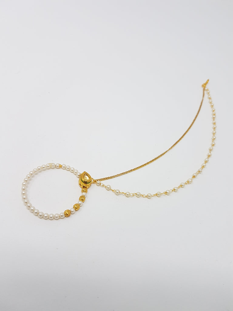 Large Double Chained Pearl Nath