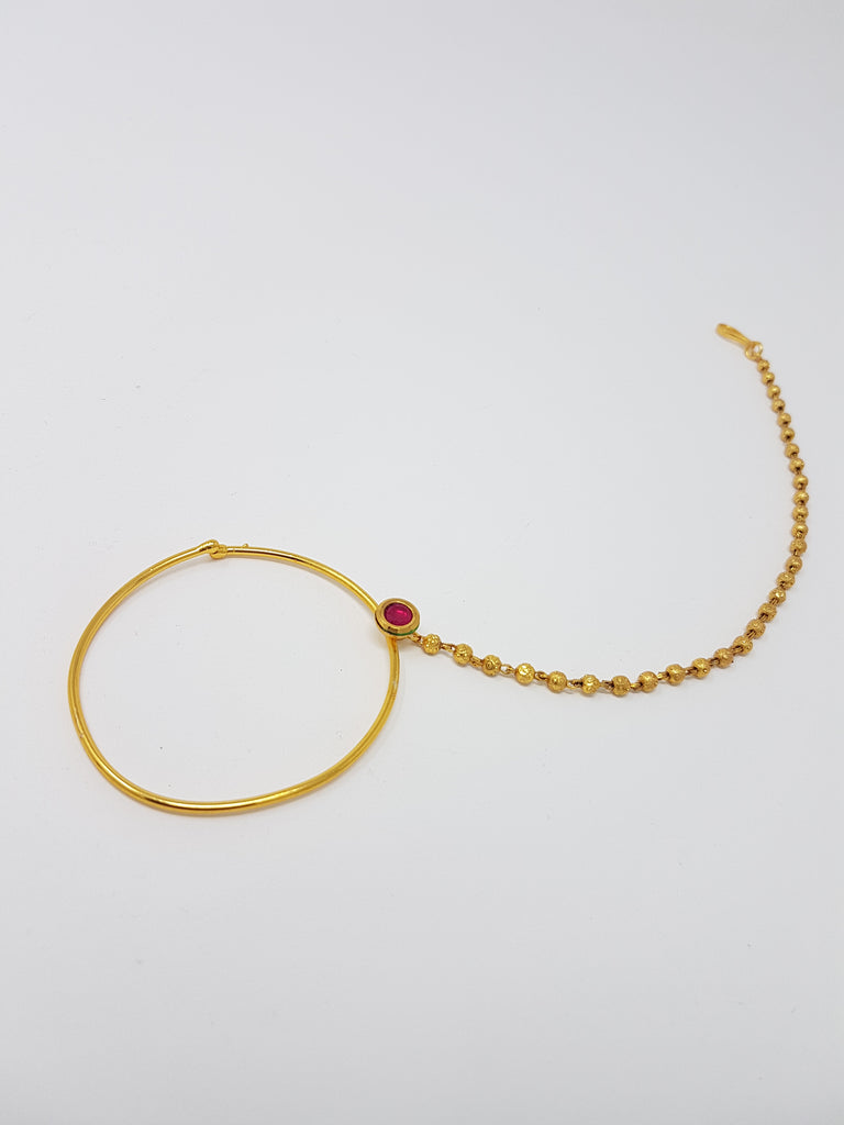 Simple Large Pearl Chained Nath