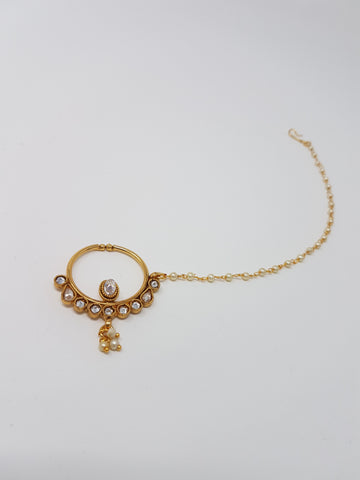 Image of Polki Centre Stoned Clip-on Nath