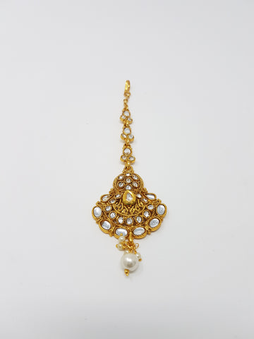 Image of Kundan Tikka - Clear & Gold