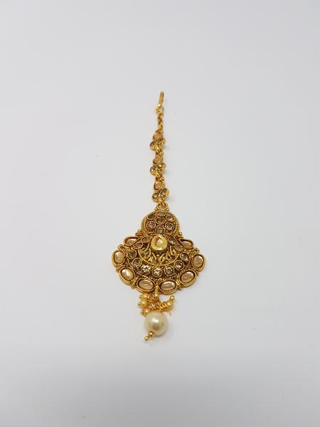 Kundan Tikka - Clear & Gold