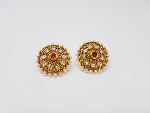Image of Pink Polki Studs