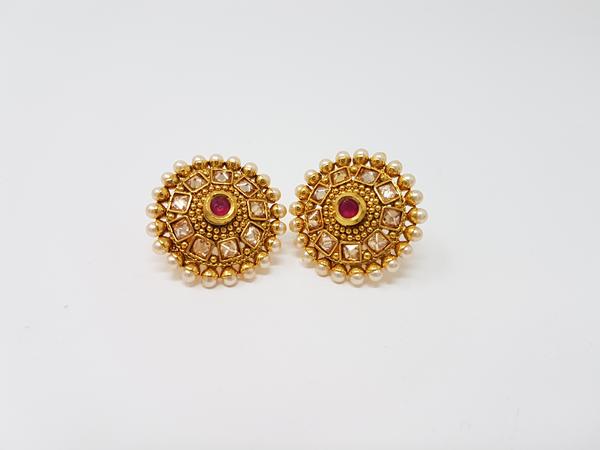 Pink Polki Studs