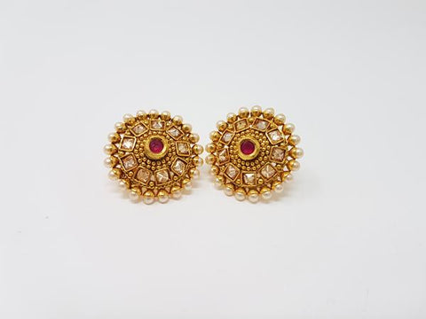 Image of Pink Polki Studs