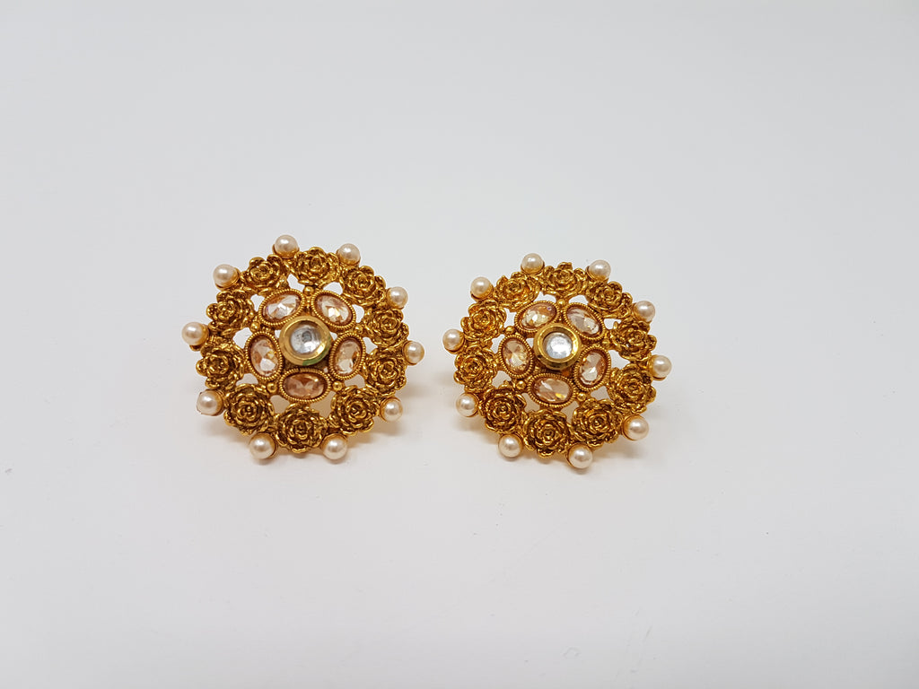 Rose Polki Studs
