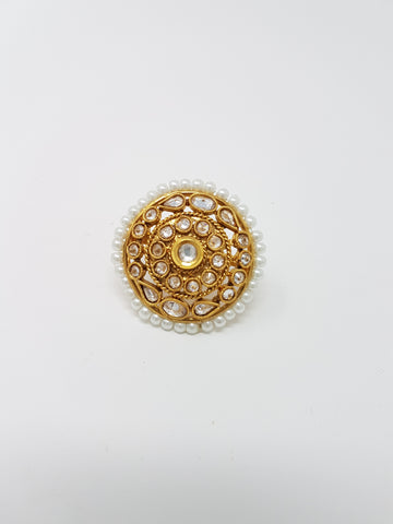 Image of Polki Moti Ring - 3 Colours