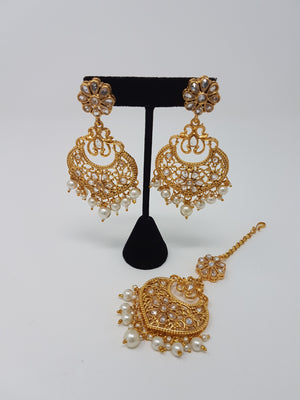 Ace Polki Earring Tikka Set