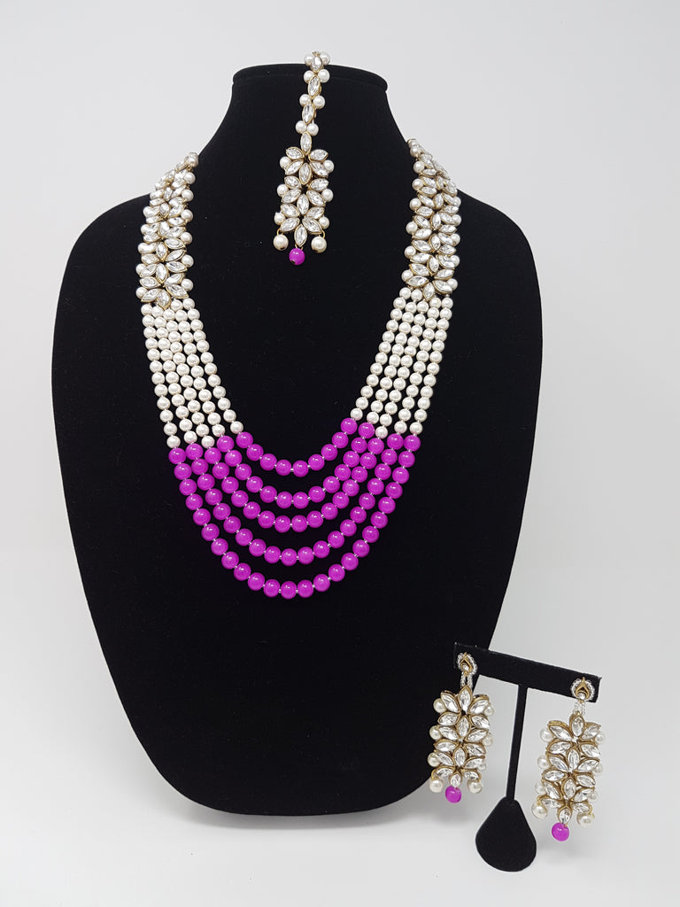 Fuchsia Moti Set