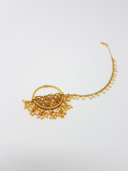 Bridal Polki Stone Clip On Nath