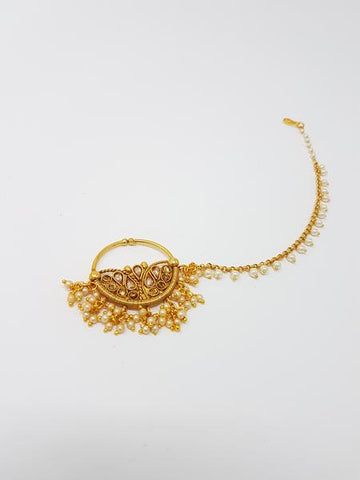 Image of Bridal Polki Stone Clip On Nath