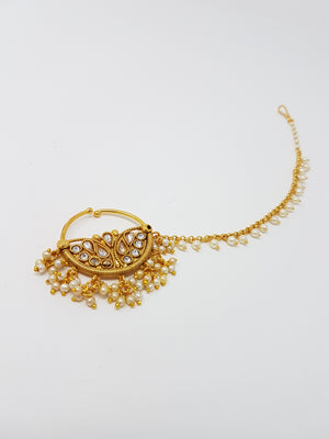 Bridal Polki Stone Clip On Nath