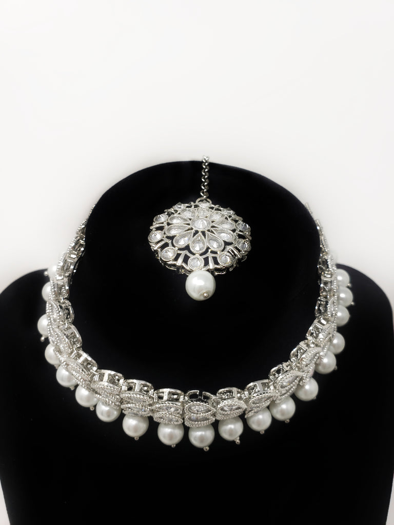 3 Layer Choker Set - Silver or Hot Pink