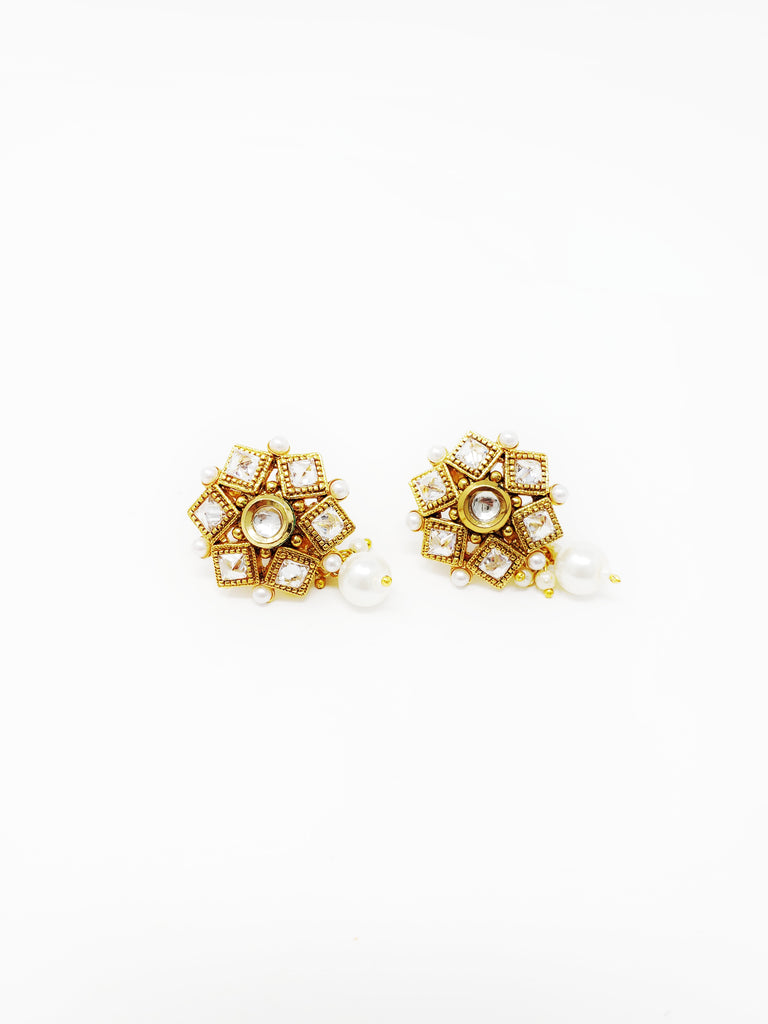 Polki Studs With Moti