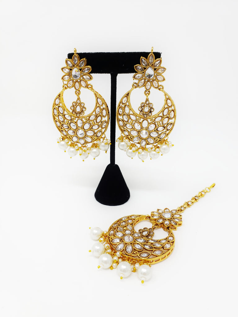 Polki Earring Tikka Set