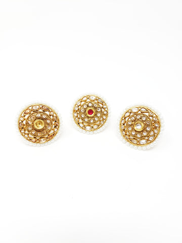 Image of Polki Moti Ring - 3 Colours