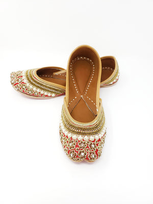 Red Jutti with Pearls