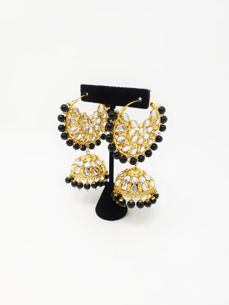 Black & Gold Kundan Valiyaan
