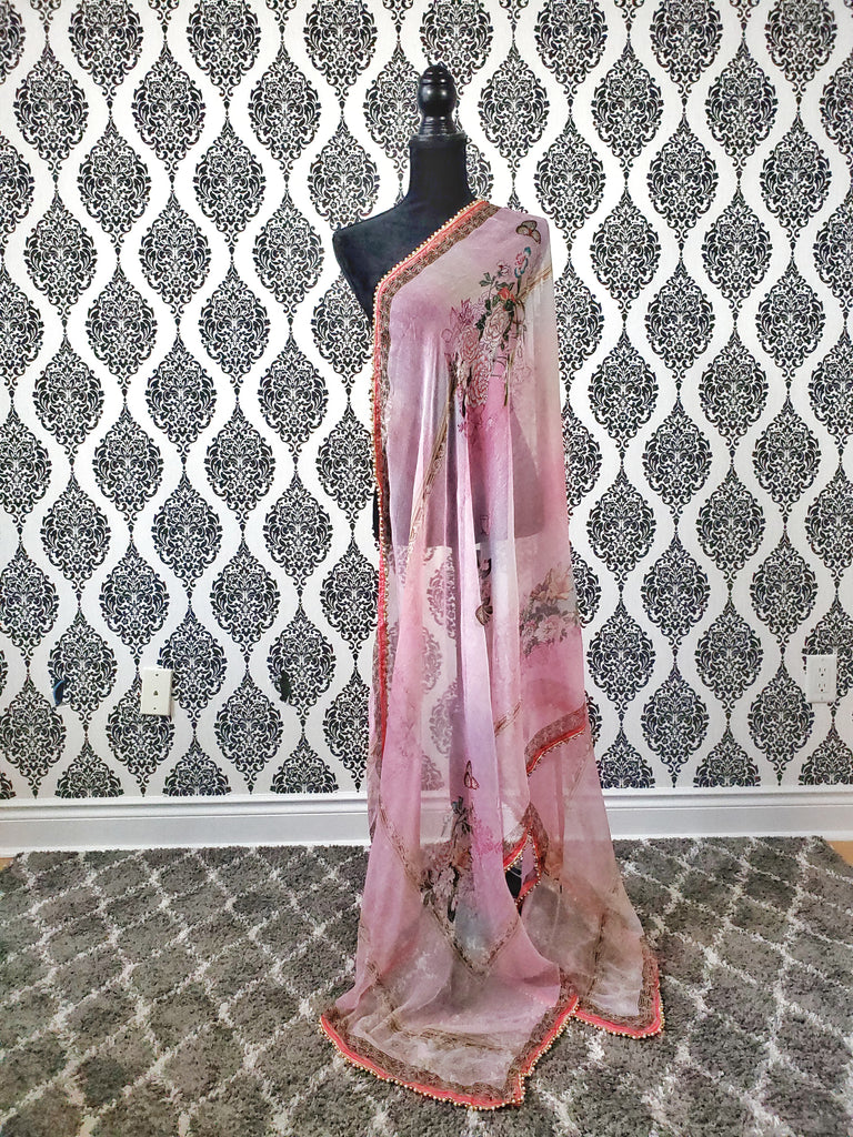 Light Pink Intricate Print Dupatta