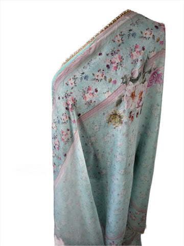 Image of Baby Blue Printed Dupatta