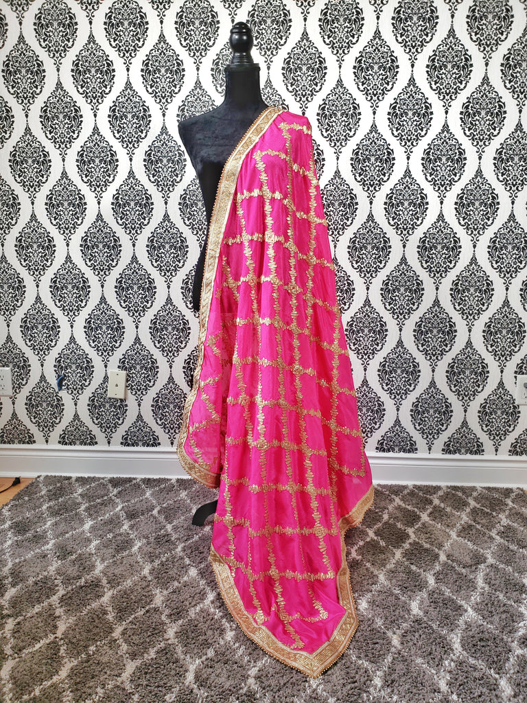 Hot Pink Gotta Patti Dupatta