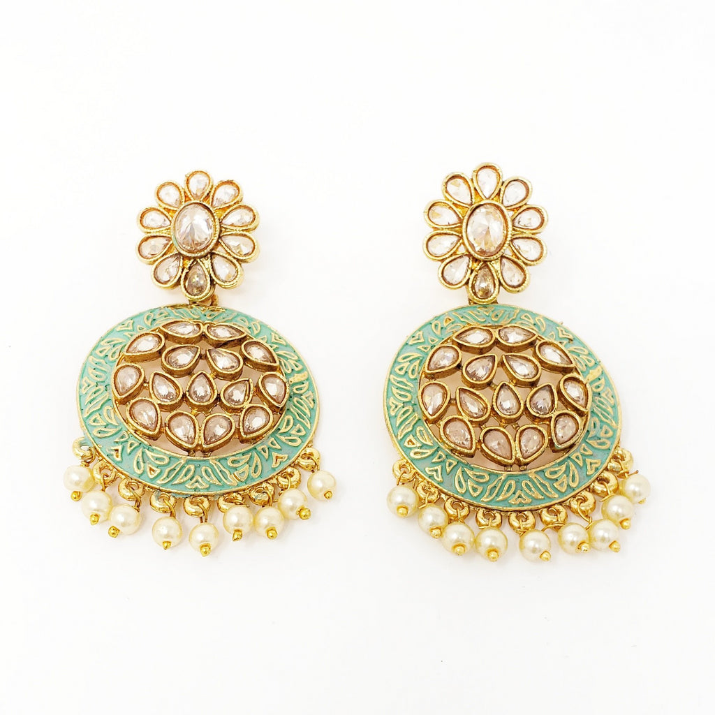 Painted Polki Earrings